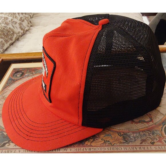 Vintage Orange & Black Snapback Trucker Hat Structural Steel Services Mesh Back - Picture 3 of 6